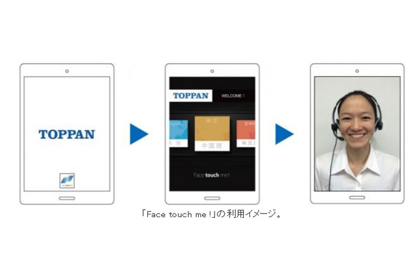 「Face touch me !」の利用イメージ（C）Toppan Printing Co., Ltd.