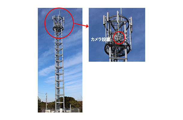 「津波監視システム」は全国16か所の基地局にカメラを設置。遠隔でカメラを操作し、沖合10kmの海面の監視と基地局の通信設備の被災状況を確認することができる（画像はプレスリリースより）