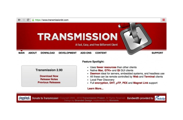 Transmission の公式 Web サイト