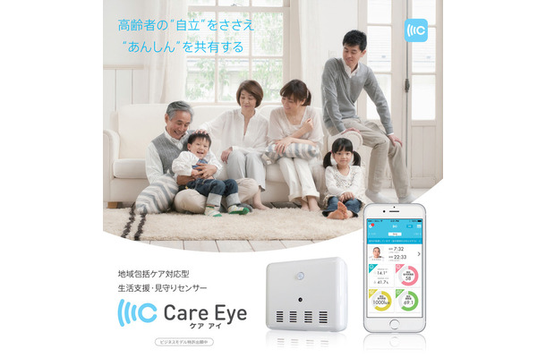 「CareEye」は高齢者の自宅生活支援と家族への情報提供・適切なサービスの提案などを行う高齢者見守りサービスだ（画像はプレスリリースより）