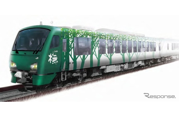 五能線の観光列車『リゾートしらかみ』の「ブナ」編成に導入されるHB-E300系のイメージ。7月から営業運行を開始する。