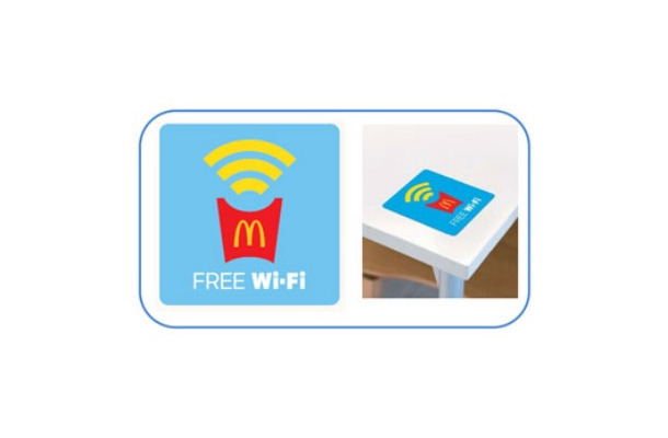 「マクドナルドFREE Wi-Fi」のマーク