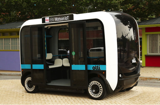 IBMの人工知能「Watson」を搭載！3Dプリンター製の自動運転バス「Olli」登場