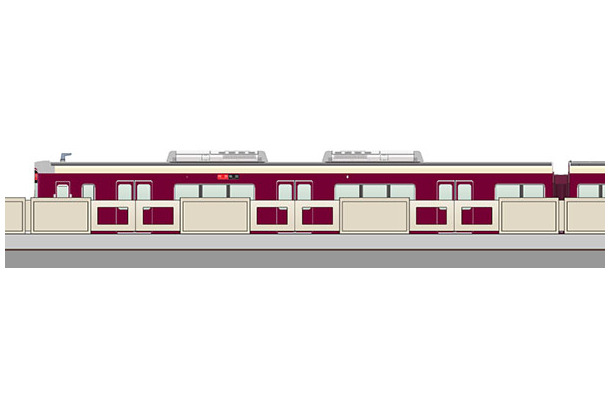 十三駅の宝塚本線3号線（宝塚方面ゆき）、4号線（梅田方面ゆき）、京都本線5号線（河原町方面ゆき）に設置が予定されている。設置イメージからも稼働扉が透過型であることが確認できる（画像はプレスリリースより）