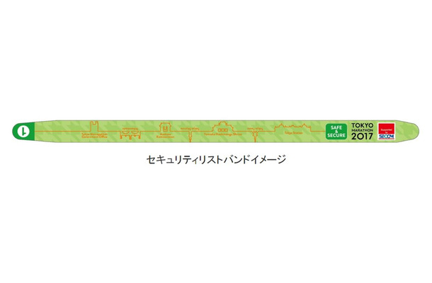 セキュリティリストバンドのイメージ画像。参加者が入場ゲートを通過する際には、上着を開けてナンバーカードの提示と警備員による手荷物検査やボディチェックも行われる（画像はプレスリリースより）