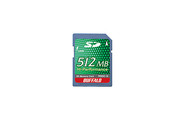 　バッファローは、20Mバイト/秒の高速転送に対応したSDメモリーカード「RSDC-G512M」（512Mバイト）を10月下旬に発売する。