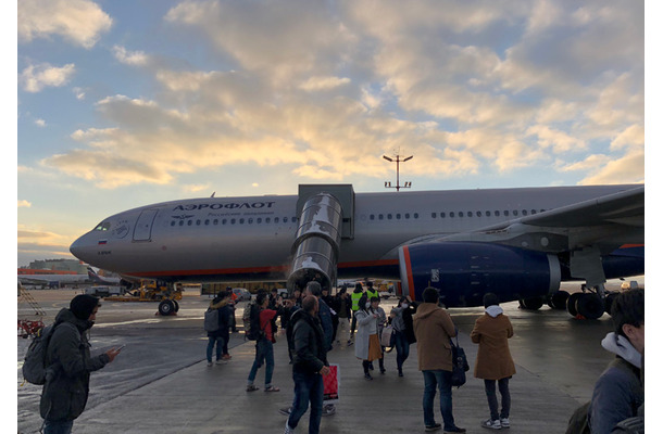 ロシアのモスクワ経由でバルセロナへ向かう道中。アエロフロート航空の機内Wi-Fiサービスを試してみた