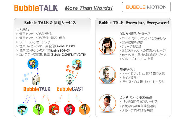 Bubble Talkのサービス概要