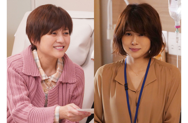 左から）三田寛子、佐津川愛美（C）フジテレビ