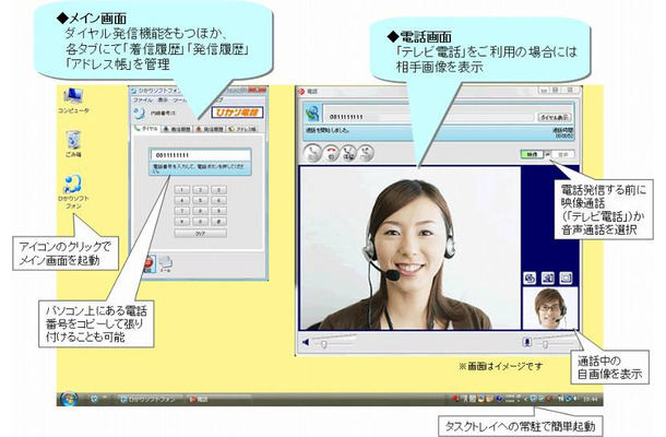 「ひかりソフトフォン」起動画面