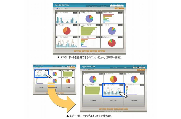 最大9件のレポートが一覧できる「パレットビュー」