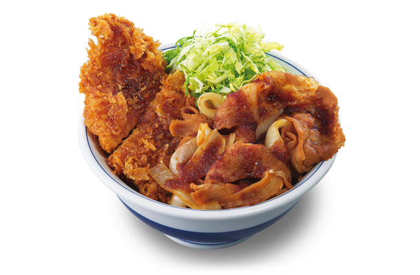 豚ロースタレカツと牛焼肉の合い盛り丼