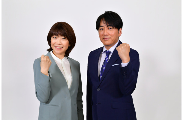 スペシャルキャスターの高橋尚子(左)と総合司会の安住紳一郎TBSアナウンサー(右)（C）TBS