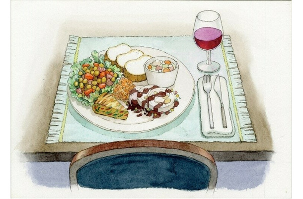 絵本『チッピィからの贈りもの』の挿絵（ワンプレート料理）