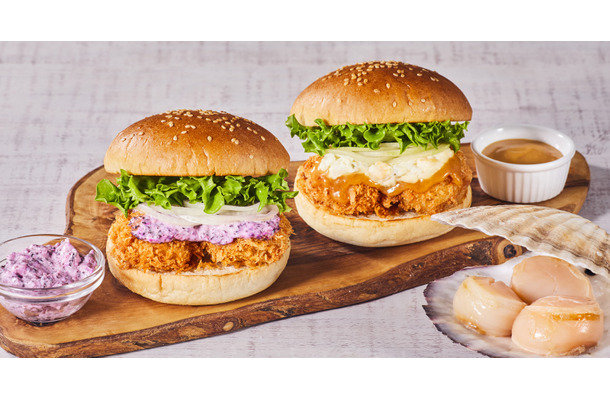 肉厚ホタテがゴロッと3つ！フレッシュネスバーガー、「ホタテフライバーガー」期間限定販売