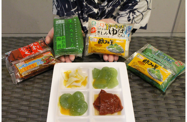4種類の刺身こんにゃくの食べ比べ