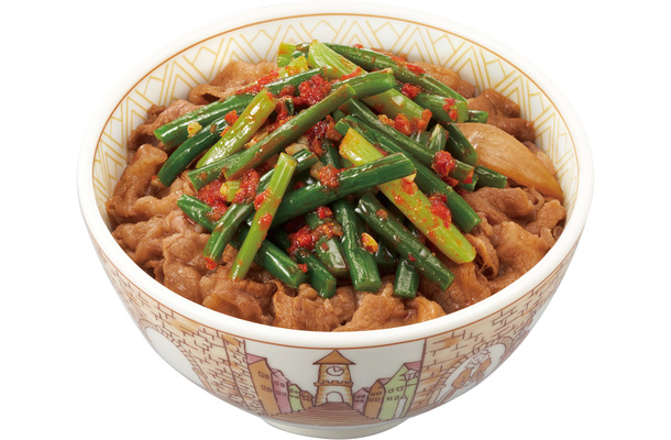 ニンニクの芽牛丼