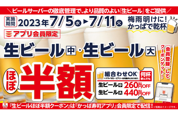 生ビールほぼ半額キャンペーン