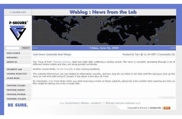 F-Secureブログの該当記事（画像）