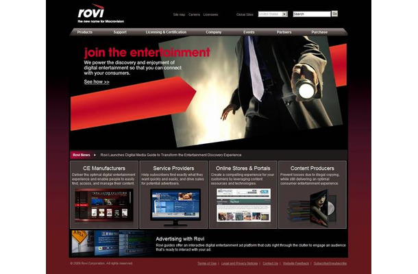 Rovi Corporationサイト