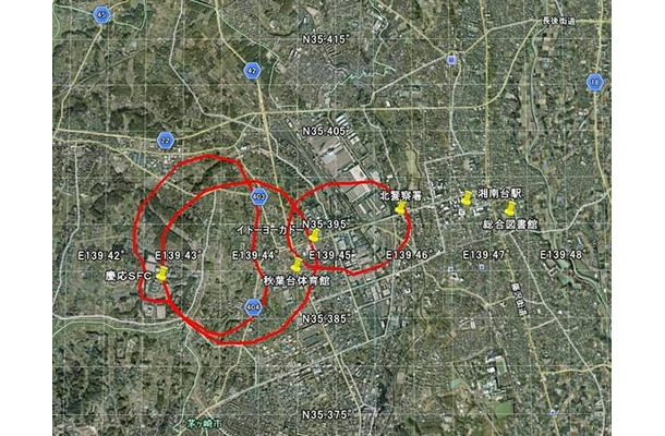 慶應義塾大学湘南藤沢キャンパス周辺から湘南台駅方向に向かった約3.2kmが、サービス提供エリアとなる（2009年9月17日時点）