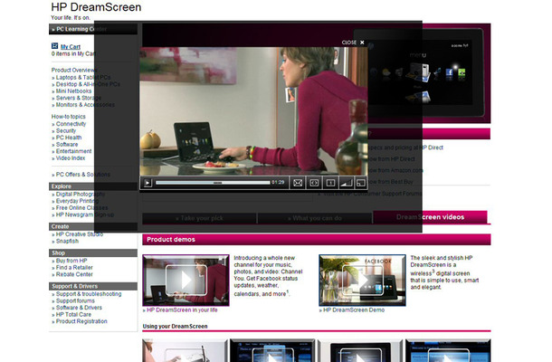 　米ヒューレット・パッカード社はタブレット型デバイス「DreamScreen」の発表と同時に、同製品を紹介するビデオをサイトに公開した。