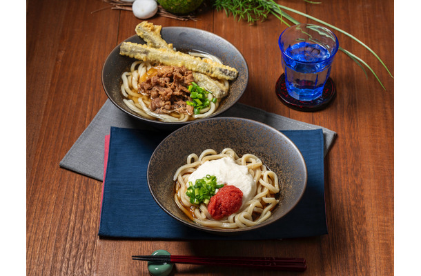 「牛肉とごぼう天のうどん」「明太とろろぶっかけうどん」
