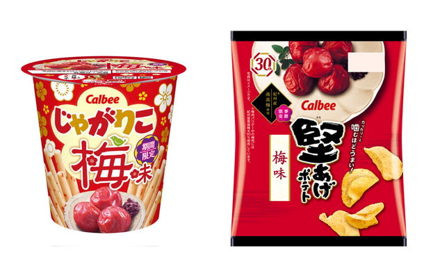 「じゃがりこ 梅味」と「堅あげポテト 梅味」