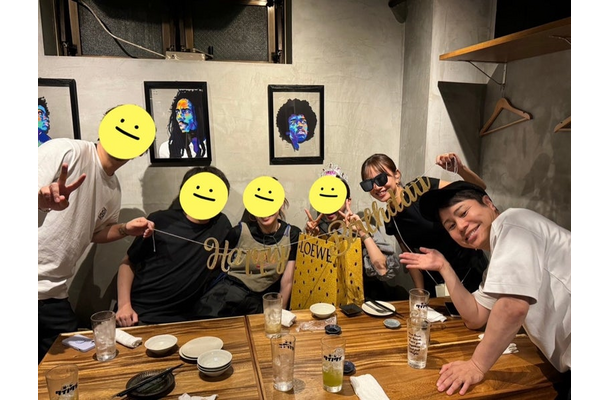 誕生日会の様子（写真はNONSTYLE井上裕介の公式ブログから）
