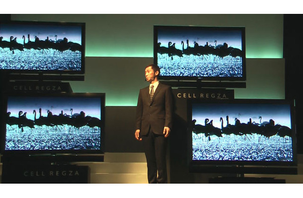 「CEATEC JAPAN 2009」で展示された「CELL REGZA 55X1」の様子