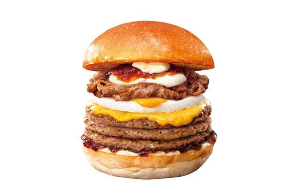 キング牛カルビ 和風半熟月見絶品チーズバーガー