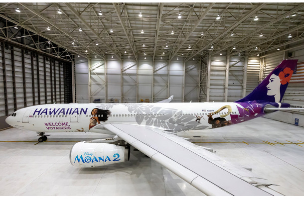 ハワイアン航空と『モアナと伝説の海２』のコラボによるエアバスA330型機