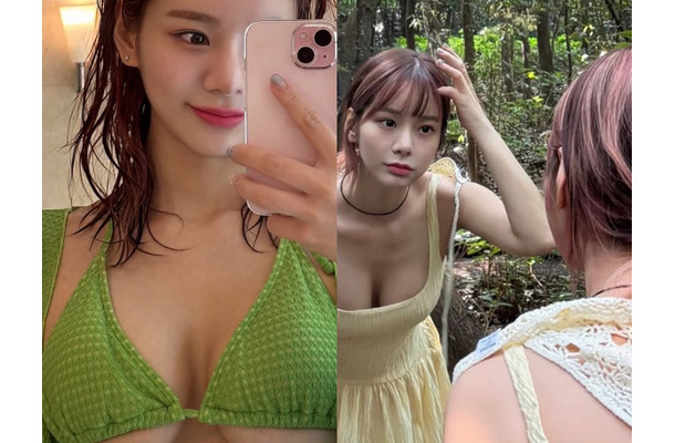 “着てても露出”状態!? 韓国で最もグラマラスな女性芸人が魅せたビーチでの“限界コーデ”【PHOTO】