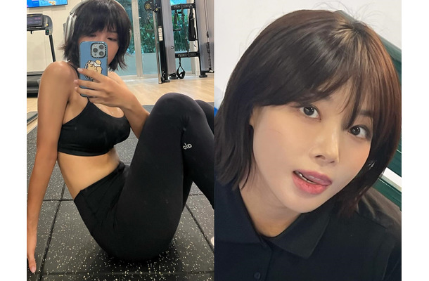 “ラケット破壊”の元カレも後悔？はち切れそうな健康美スタイル…ユビン、お座りテニスコートSHOT【PHOTO】