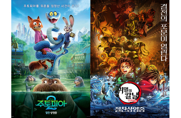 映画『鬼滅の刃』韓国で首位の座を明け渡し、年間2位に転落　『ズートピア2』が観客動員数569万人に
