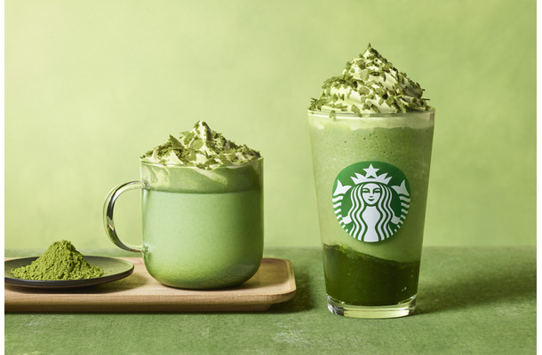 『玉露抹茶 フラペチーノ』 Tallサイズのみ＜テイクアウト＞ ¥687　＜店内利用＞ ¥700、『玉露抹茶 ラテ』 （Hot） Tallサイズのみ＜テイクアウト＞ ¥638　＜店内利用＞ ¥650