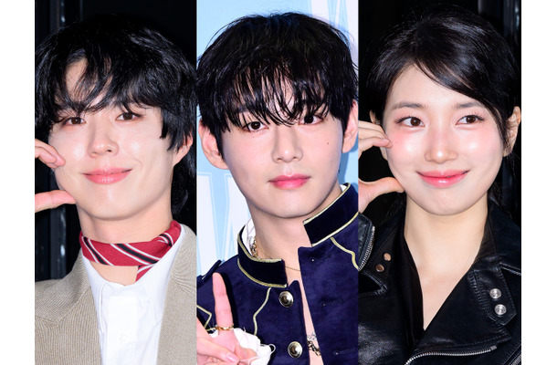 パク・ボゴム、BTS・V＆女優スジとの豪華3ショット公開！“国宝級ビジュアル”の集結に反響続々【PHOTO】
