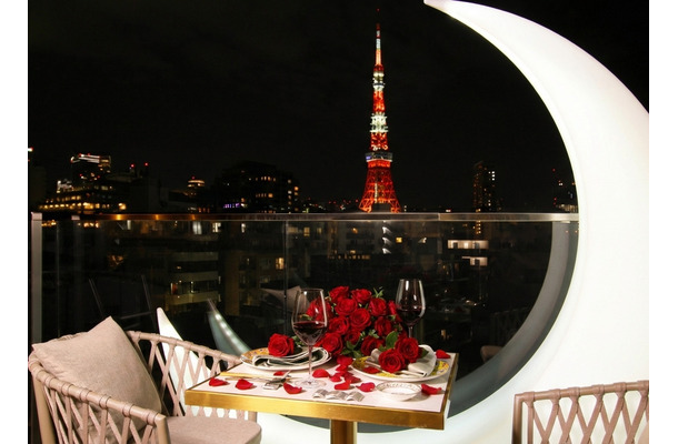 テラス席からの東京タワー眺望