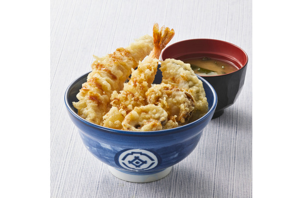 海老と4種の北海道産天丼（みそ汁付）1,160円（税込）
