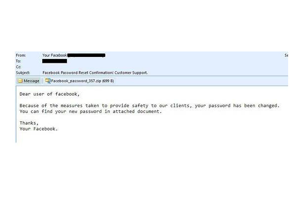 Facebook詐欺のメール
