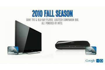 米グーグル、「Google TV」を公開!Atom搭載のソニー製テレビが秋にデビュー 画像