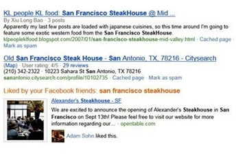 Bing×Facebook、Bingの検索結果にFacebookのソーシャルデータを反映 画像
