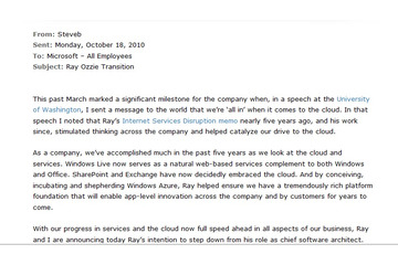 米マイクロソフトのレイ・オジー氏が退社!後任たてず 画像