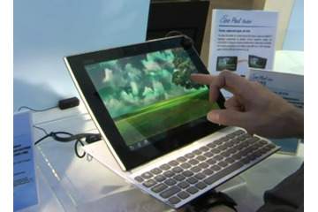 【COMPUTEX TAIPEI 2011(Vol.11):動画】スライド式キーボードでノートにもなるタブレット「Eee Pad Slider」 画像