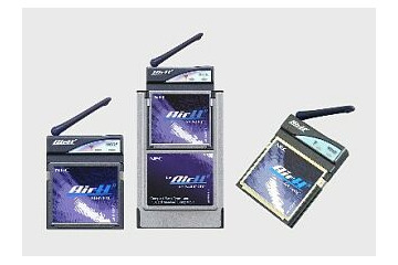 NECインフロンティアも128kパケット対応CF型通信カードをリリース。可動アンテナは着脱可能 画像