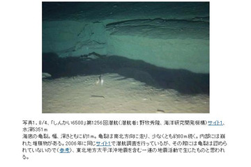 巨大断層がくっきり! 「しんかい6500」による東日本大震災震源域の海底写真公開 画像