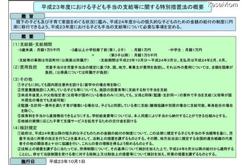 10月からの子ども手当、厚労省がホームページに掲載 画像
