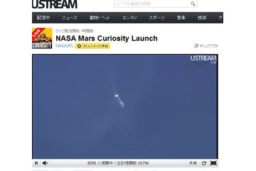 火星探査機「Curiosity」打ち上げ成功! 画像