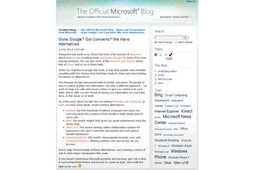 マイクロソフトが公式ブログでGoogleからの乗り換えを提案! 批判広告も 画像