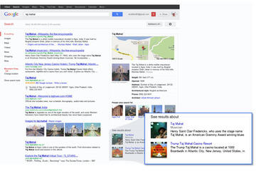 Googleが「Knowledge Graph」発表、検索結果にウィキペディアなどの情報追加 画像